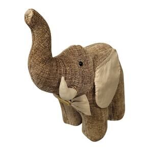 Jim Thompson Silk Elephant Plush 8" Stuffed Animal Brown Toy Collectible EUC